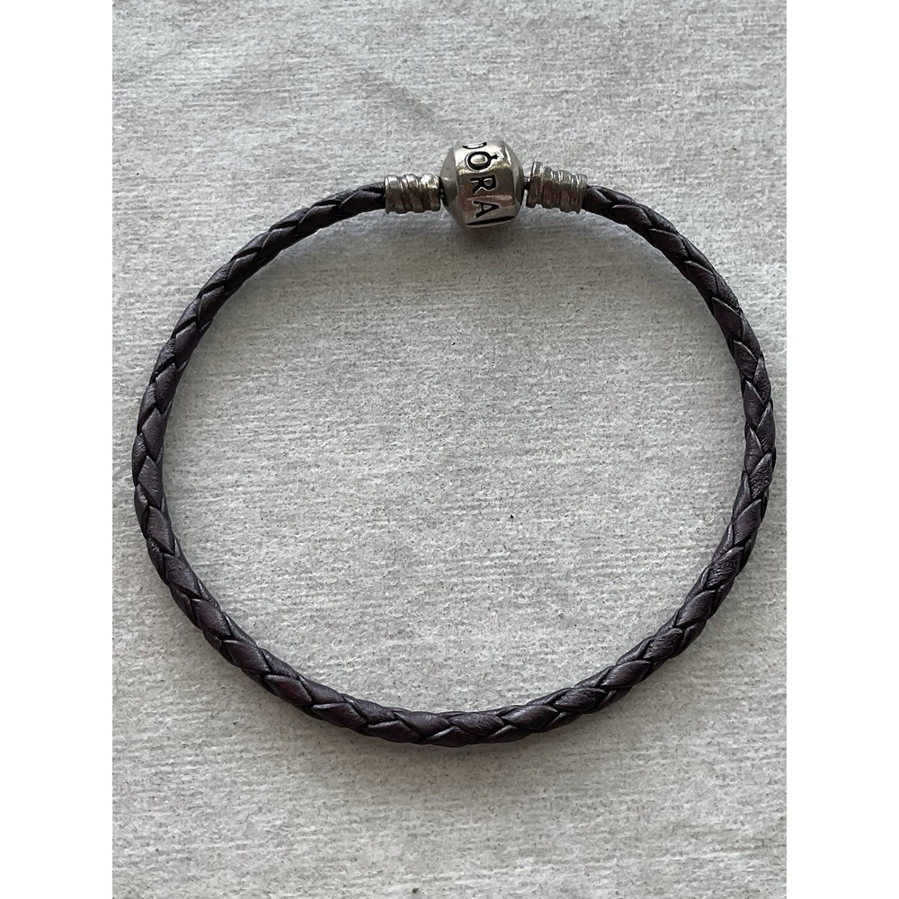 Pandora Purple braided leather bracelet ALE 925 Sterling Silver Clasp